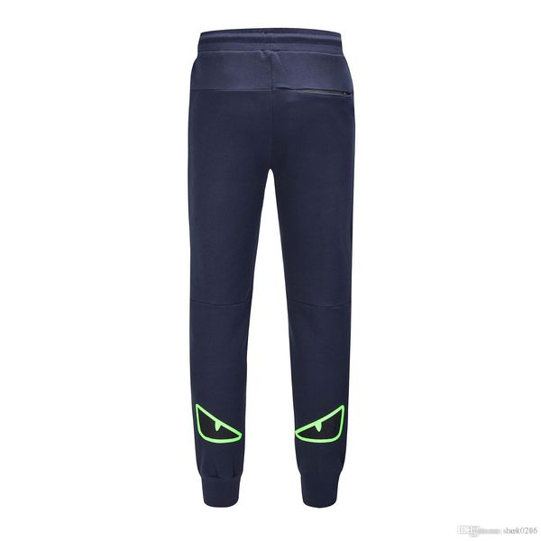 

2019 new long johns european and american fashion trend belt eye print men's and women's trousers leisure sports couples jogging, Black