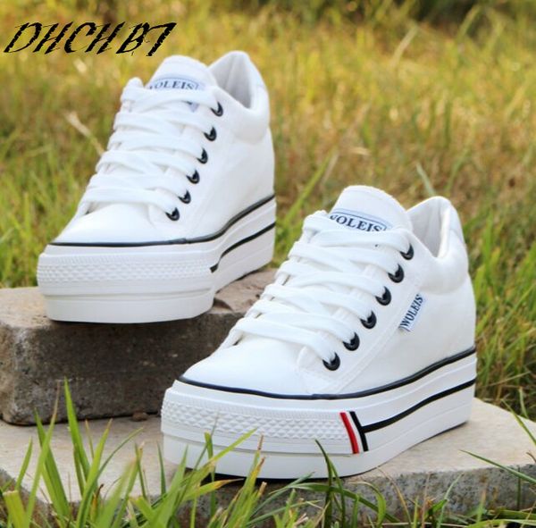 

summer 2018 women's vulcanize shoes casual solid lace-up breathable ladies canvas shoes fashion female footwear, Black