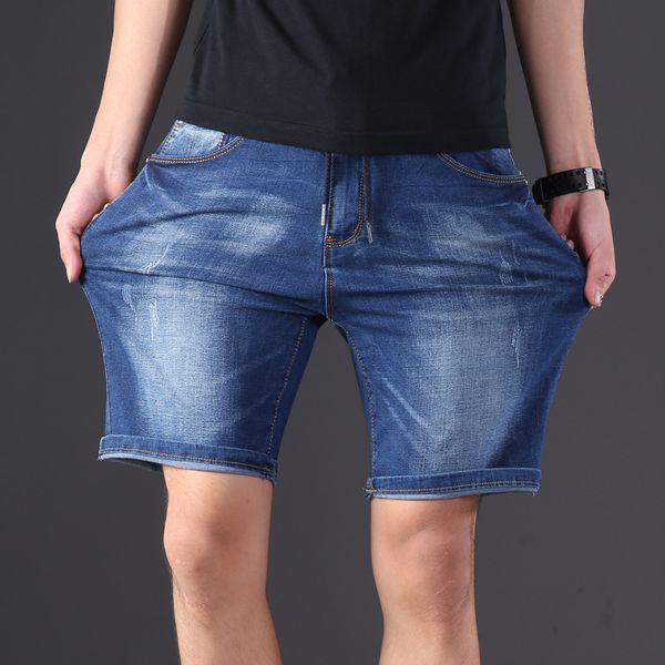 

men's jeans extra large size denim shorts oversized men elastic waist knee length summer loose shorts men plus size 9xl 8xl 7xl, Blue
