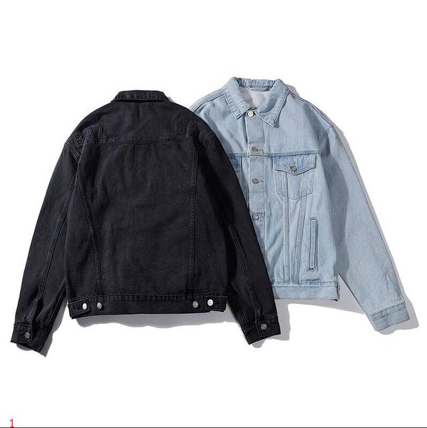 

men and women denim jacket fashion couple jackets solid color brand denim jacket with letter printed clothing size m-2xl clothes, Black;brown