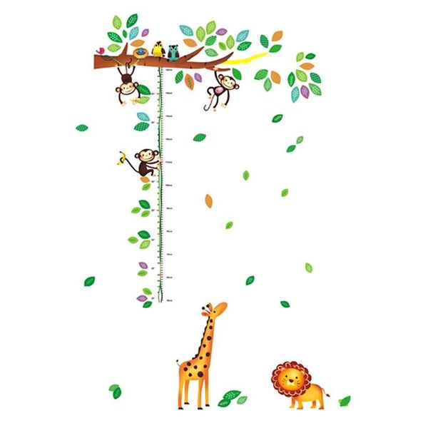 

giraffe monkey tree height ruler pvc self-adhesive waterproof wall sticker