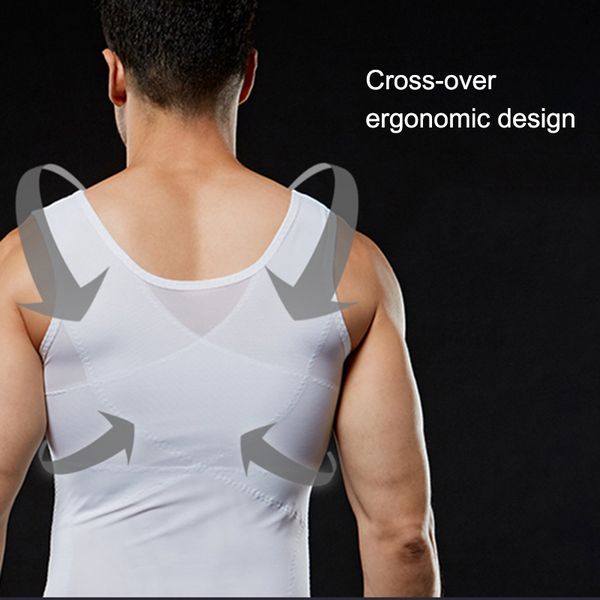 

undershirts men slimming body shaper waist trainer belly compression vest gym aic88, Black;brown