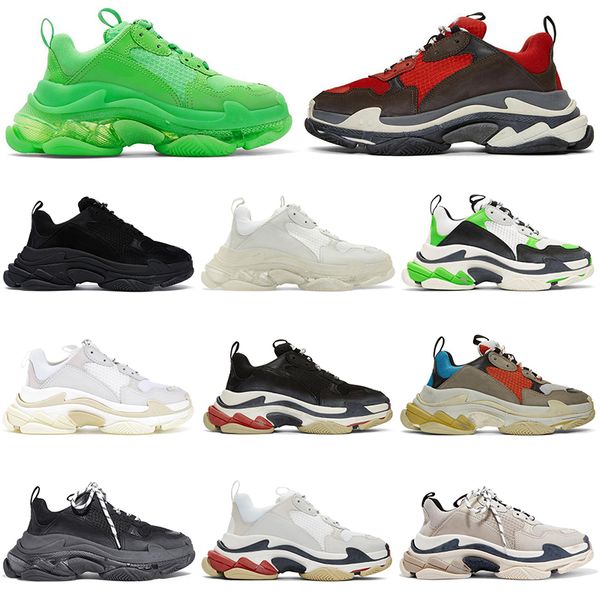 

2019 Designer Paris 17FW Casual shoes Triple s for men women green black white platform luxury clear sole increasing Sneakers mens trainers