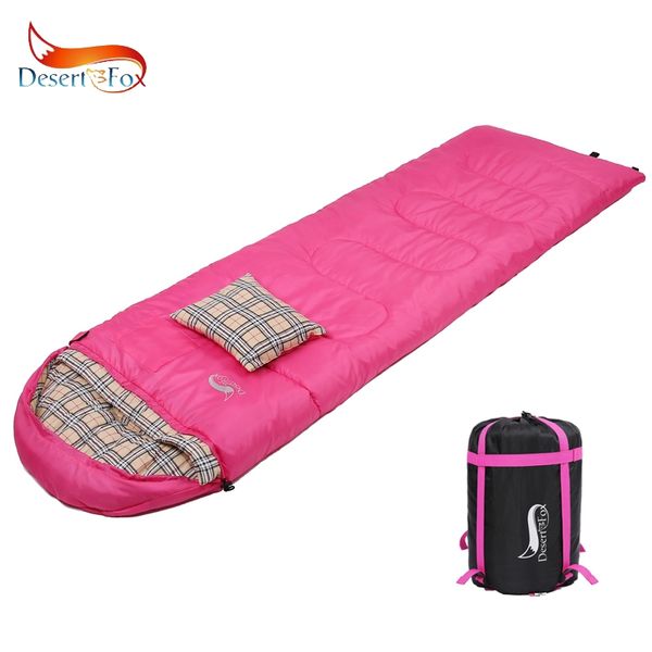 

desert& 3 season sleeping bag 210*75cm portable lightweight 1.5kg compression sack with pillow for women travel camping