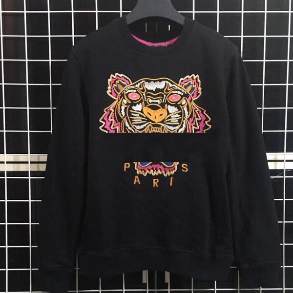 

марка мужские фуфайки головы тигра печатные глаза зима женщины толстовка с oznek letters streetwear jogger топы одежда 7styles, Black