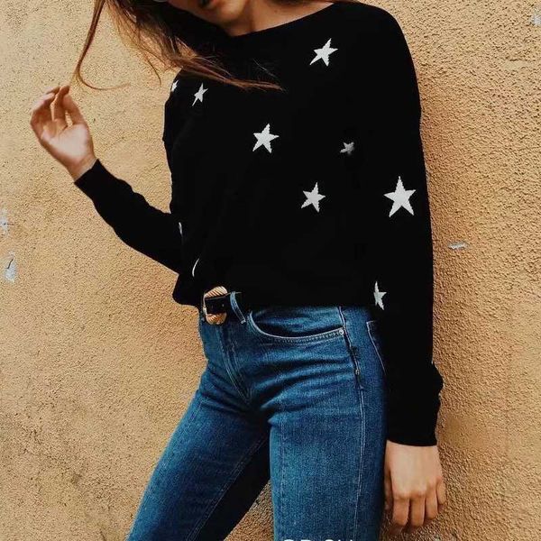 

лива star вязаные пуловер femme свитера женщины с длинным рукавом o шеи свитер женщин в 2018 году зимней осени верхняя одежда sueter mujer, White;black