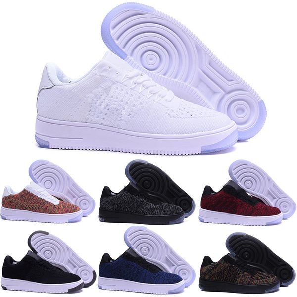

2019 forces men women low cut one 1 shoes white black dunk skateboarding shoes classic af fly trainers high knit air sneakers