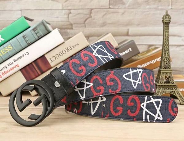 

2020 new style frog pattern leather men and women belts designer fashion double m buckle high-grade brand, Black;brown