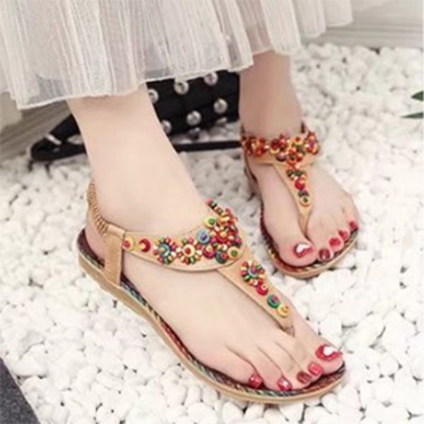 

oeak women's fashion sandals summer women sandal bohemia national flavor shoes woman wear-resisting women shoes, Black
