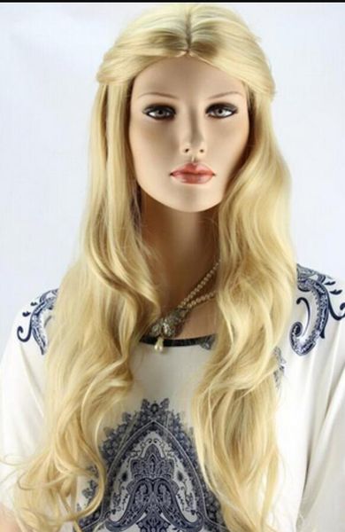 

hair wig fashion long curly golden cosplay party wig, Black;brown