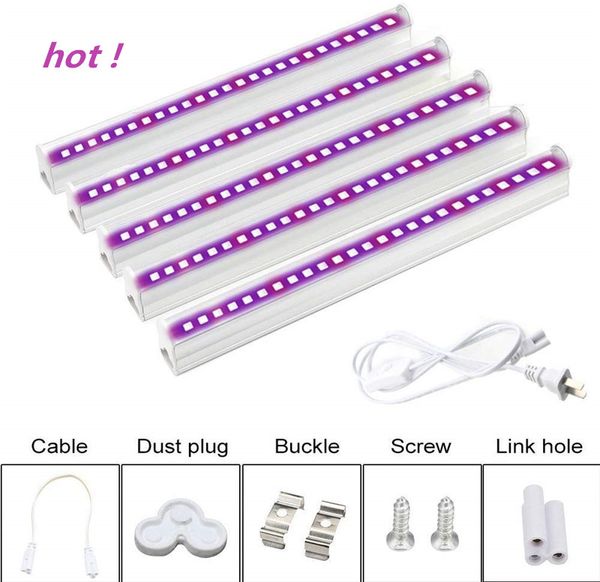 T5 T8 luzes LED crescer Bar 6Pcs Full Spectrum Grow Light Tubes para Semente Iniciando Indoor planta flor da flor vegetal Estufa As luzes do jardim