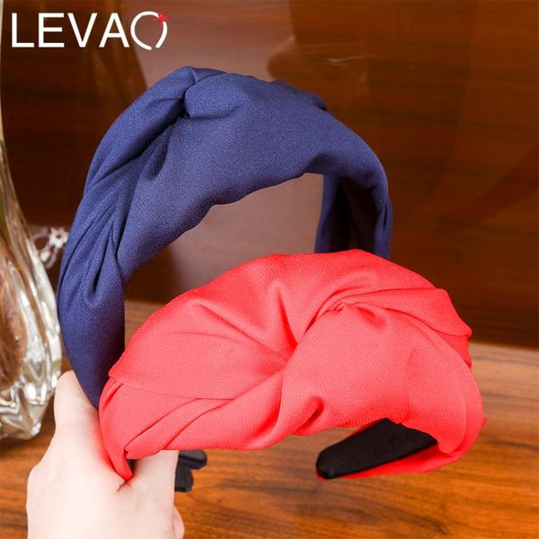 

оголовье levao стиль 2020 кореи для женщин партии/фотографии чистый цвет средний крест с широкими полями обруч волос для леди девушка