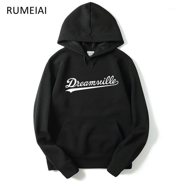 

rumeiai 2018 new hoodies men hip hop dreamville j cole hooded swag letter fleece j cole hoodie winter hoodies men pullover1, Black