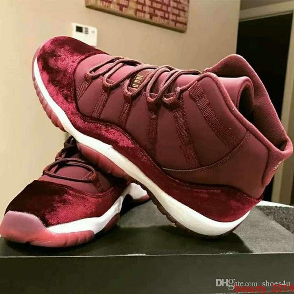 

11 night maroon velvet heiress basketball shoes men women wine red 11s velvet heiress trainers sneakers with