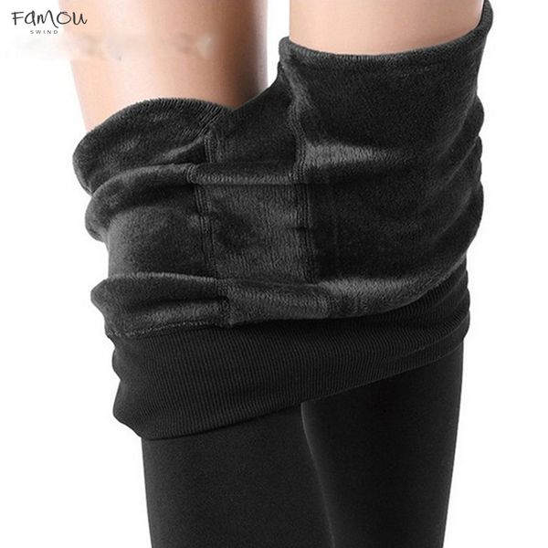

Winter Warm Women Plus Size High Waist Leggings Trousers Female Clothing Velvet Thick Solid Pantolon Pants Femme