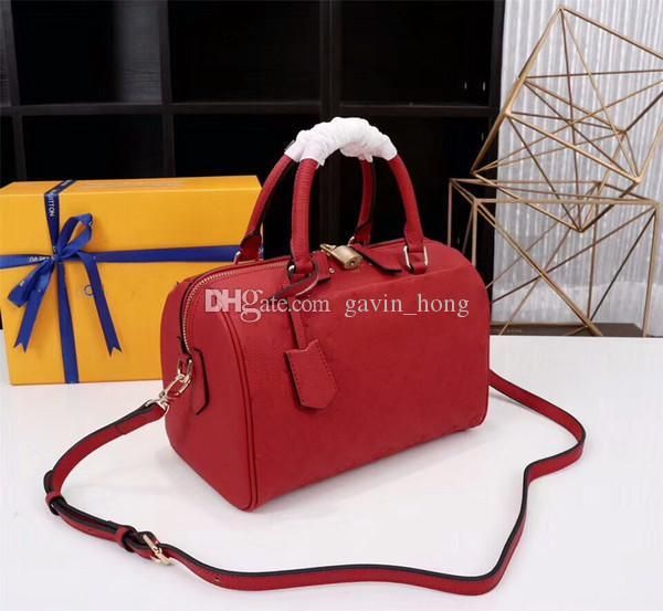 

new designer women shoulder bags genunie leather handbags speedy pillow bag with lock and key brand cross body bag 42400