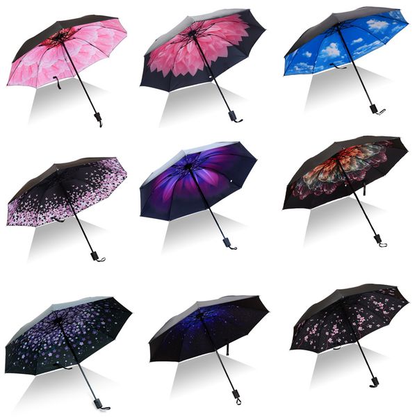 

2019 new mini folding umbrella rain women gift men mini pocket parasol girls anti-uv waterproof portable travel umbre small