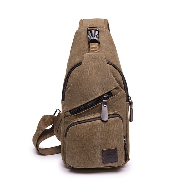 

classic men's halter chest bag fashion canvas solid color shoulder bag outdoor sports crossbody