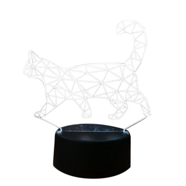 

portable 3d led nightlights 7 color changing lucky cat table lamp home decoration