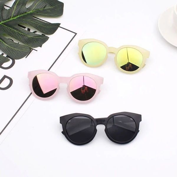 

wholesale fashion vintage quality design ce uv400 oem custom small plastic frame mirror oval children baby kids sunglasses, White;black
