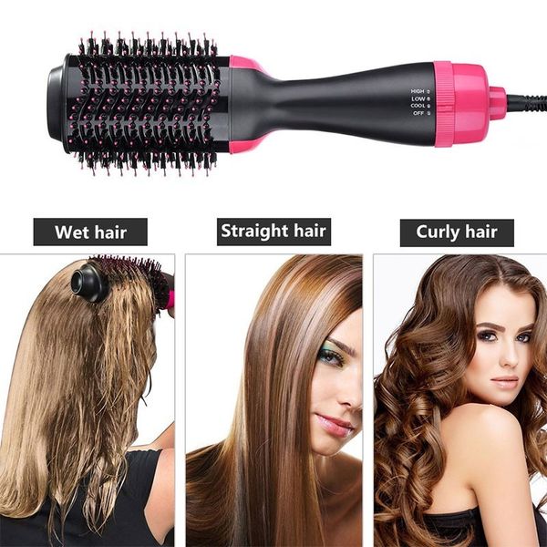 

multifunctional 2 in1 hair dryer volumizer rotating hair brush roller rotate styler comb styling straightener curling party gift