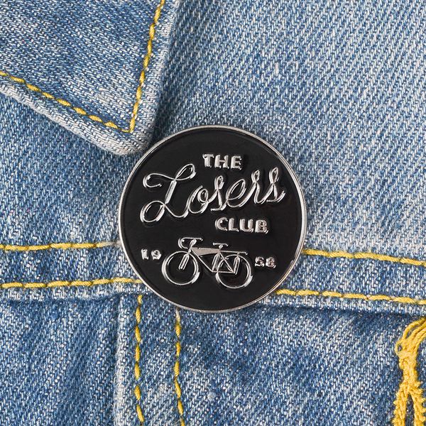

The lo er club bicycle brooch cartoon round badge men hard enamel pin collection button collar decor handbag kid jacket denim hat acce or