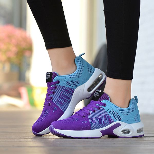 

women air cushion sneakers breathable running shoes men women outdoor fitness sports shoes female lace-up casual