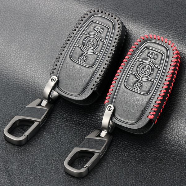 

genuine leather car key fob cover for great wall haval h6 2015 c50 hoist case key wallet chain auto accessorie