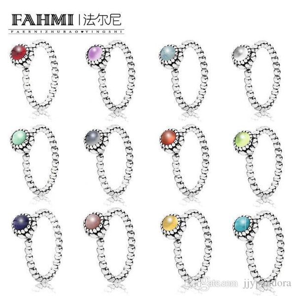 

pandora 100% стерлингового серебра 925 новый декабря birthstone кольцо бирюзовый розовый серый хризолит цитрин гернет multi-color choice, Slivery;golden