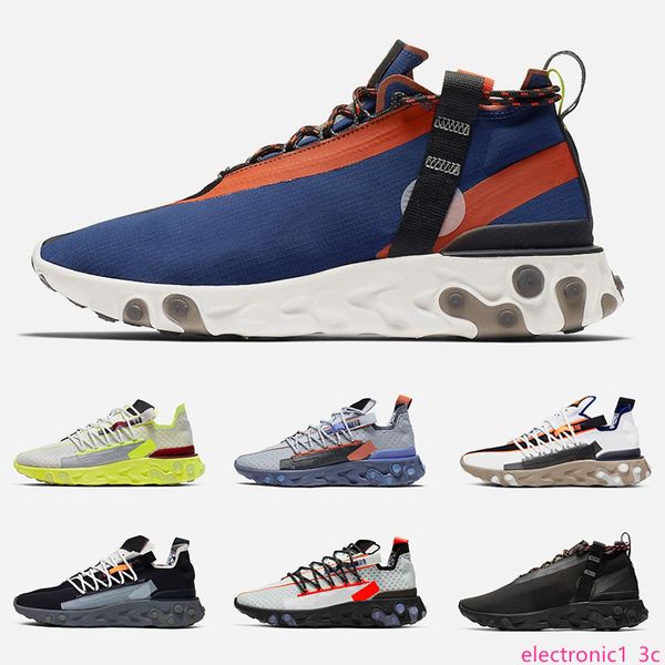 

2019 new brand ispa react running shoes platinum volt blue void wolf grey men women trainer fashion sports sneakers size 36-45, Black;green