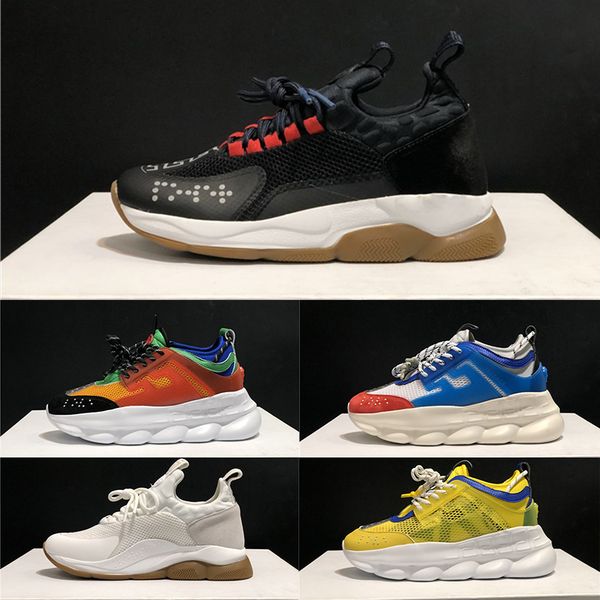 

2020 chain reaction woman shoes luxury designer shoes men sneakers runner snow leopard black white suede leather fashion women trainers shoe