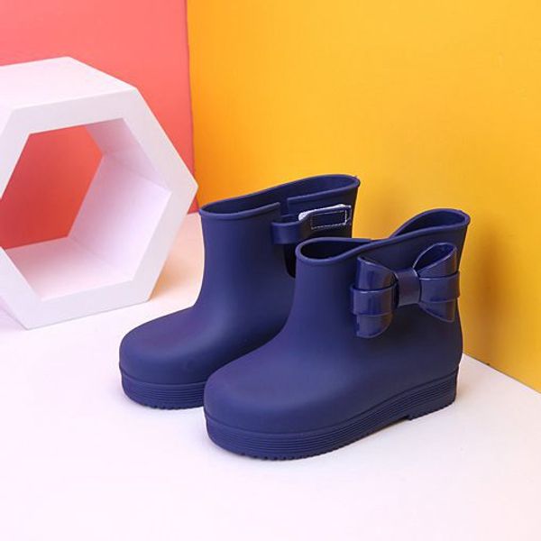 

new summer mini rain shoes side with bow new style girls boots bowknots soft rubber beach kid shoe, Black;grey