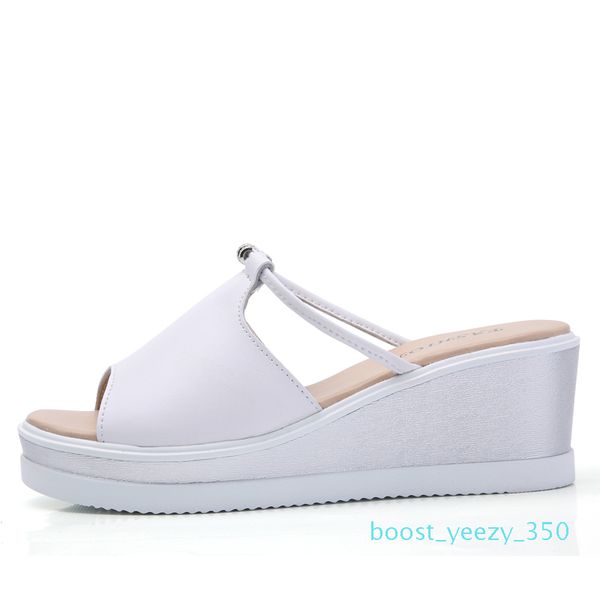 

женщины трусы сандалии пятки клинья платформы кожа peep toe кристалл элегантный женский сандалии дамы мулы закупоривает летняя обувь b35, Black