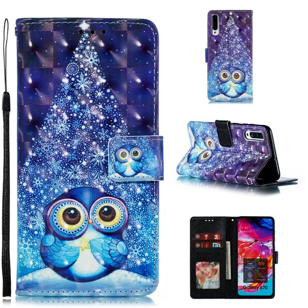 

Эйфелева башня 3D кожаный бумажник чехол для Samsung A70 A60 A50 A40 A30 A20 A10 M10 Сова цветок баб