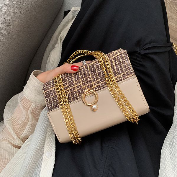 

2019 new women's shoulder bags pu women's bag fashion korean wild messenger bag chain fashion small square