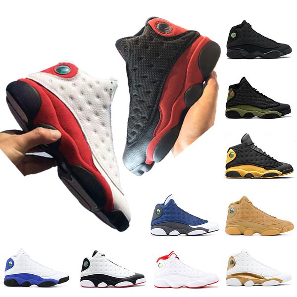 

13 13s mens basketball shoes bred chicago black cat island green wheat hyper royal mens trainers designer shoes size 7-13