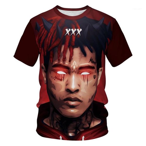 

o neck tshirts teenagers designer clothes xxxtentacion summer mens tshirts 3d digital printed short sleeved usa rapper male, White;black