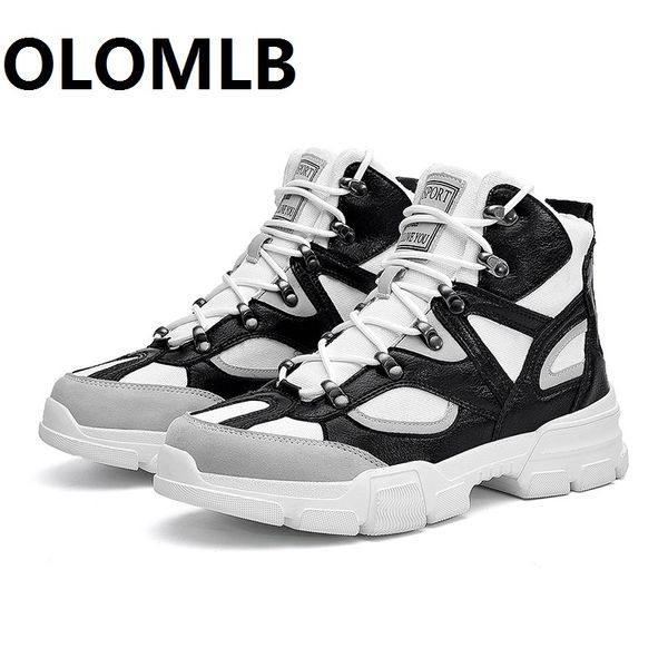 

new men shoes high casual flat lace-up hip hop street dance boots male sneakers skateboard sneakers running travel shoes, Black