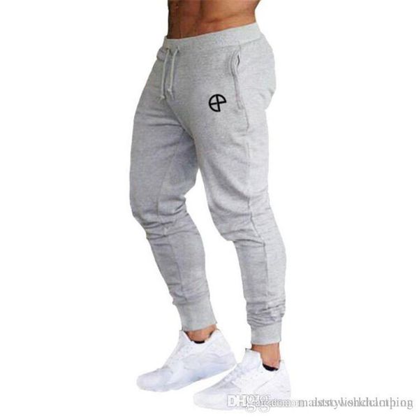 

jogger mens sports pants fitness stretch long mens trousers solid color male pencil pants, Black