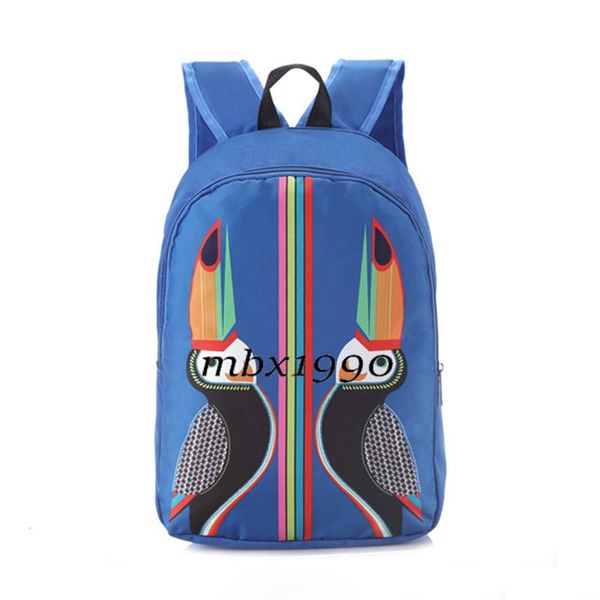 

new mens fashion stylist print backpack women outdoor travel backpack student schoolbag men women computer bag blue