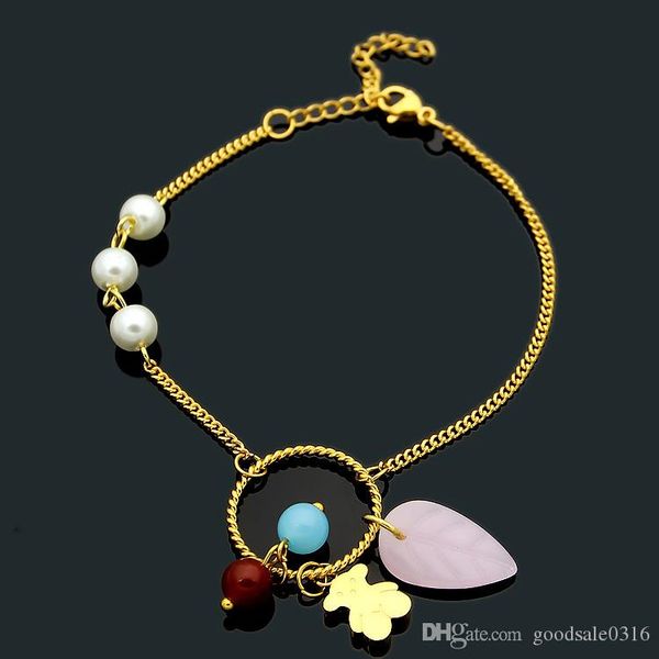 

new brand fashion titanium steel bracelet 18k gold rose silver bear bracelet for fashion girls and couples gifts, Black