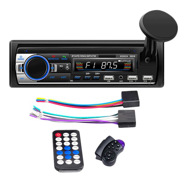 

car multimedia car stereo single din bt audio and calling built-in microphone wma 3usb auxiliary input fm radio receiver iso por