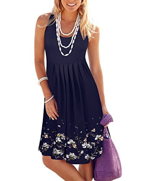 

kilig summer casual loose print pleated sleeveless vest dresses, Black;gray
