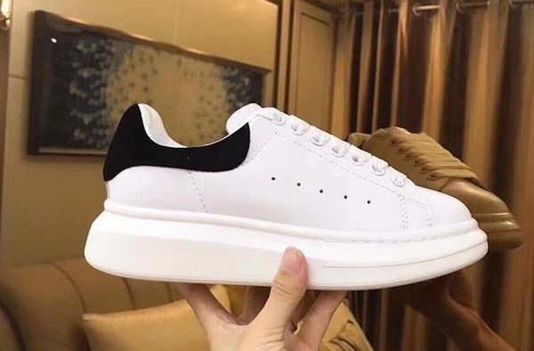 

2019 designer men casual shoes mens womens fashion sneakers womens mens trainers white leather platform shoes, Black
