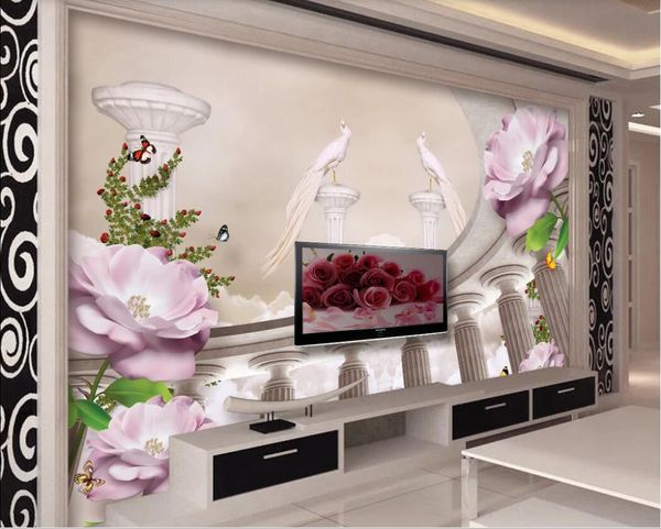 

3d room wallpaper custom p mural european romantic roman column beautiful love tv background wall wallpaper for walls 3 d