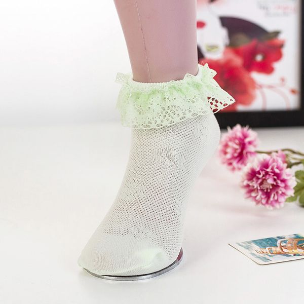 

5 pairs / lot 2016 spring&summer candy color cotton&nylon lace socks for children girls socks kids socks for girls 1-12 year, Pink;yellow
