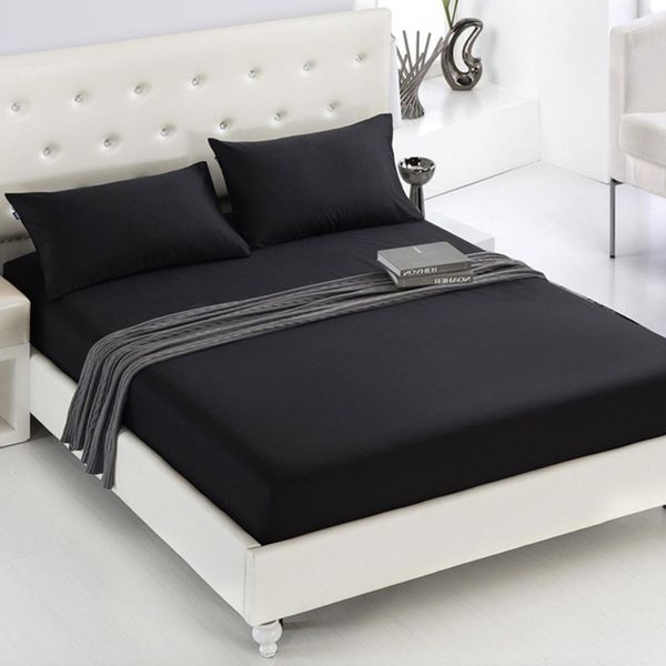 

household solid bed cover breathable mattress anti-slip cover navy blue, blue, dark coffee, black