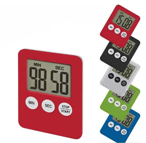 Magnéticos quadrados de cozinha Kitchen Timer Tempo multifuncionais Ferramentas Alarm Clock para o basquetebol raça Máscara Pizza 9 cores