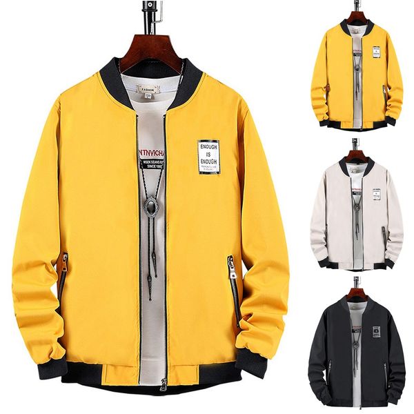 

womail jacket men new style autumn winter fashion printed zipper explosion thin pockets jacket casual jackets and coats 2019, Black;brown
