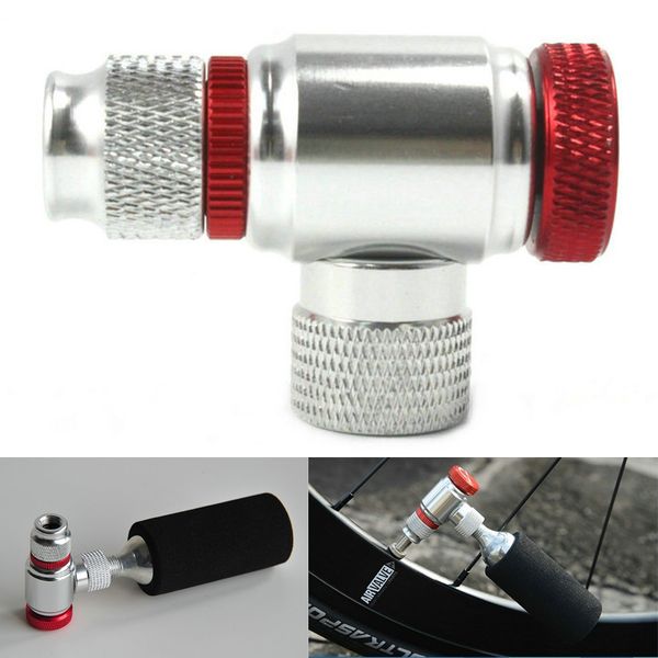

bicycle mini air pump head co2 gas tank adapter tyre pump portable inflator accessories for presta/schrader